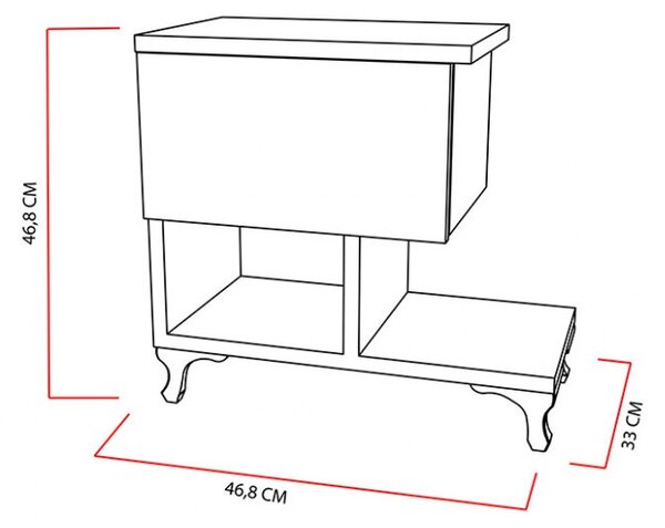 Нощно шкафче PWF-0409 Бяло 47x33x47 см