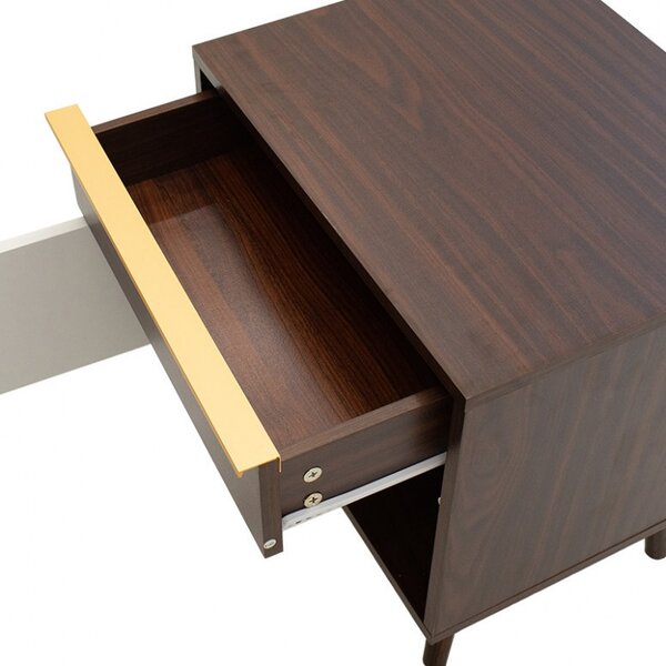 Нощно шкафче Настия Тъмен орех 48x39x53 см