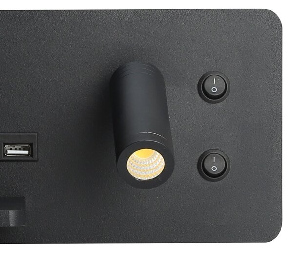 Immax 08288L-LED стенен LED с полка, USB и безжично зареждане, 3W/230V