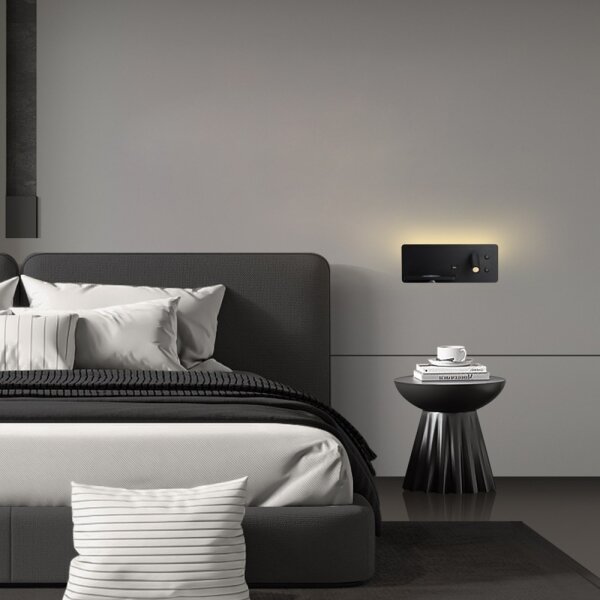 Immax 08288L-LED стенен LED с полка, USB и безжично зареждане, 3W/230V