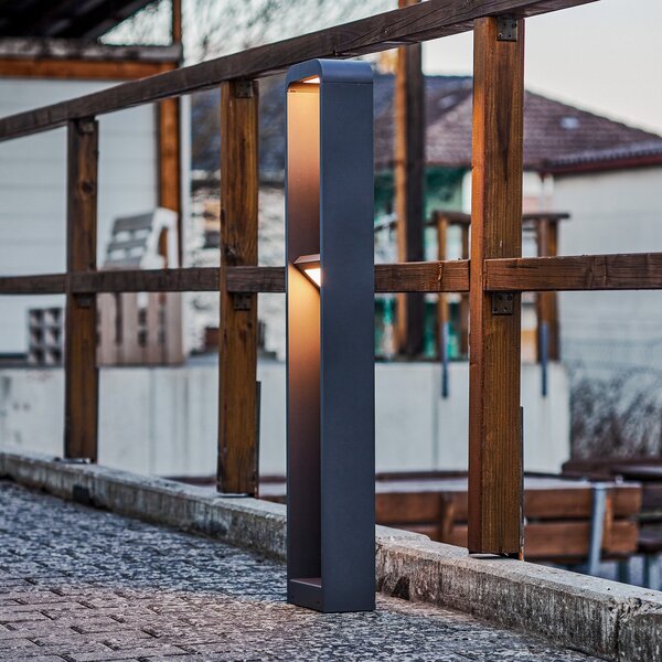 Lindby LED осветление за пътеки Darko, 100cm, сиво, метал, IP54, Сив, Алуминий, Модерен
