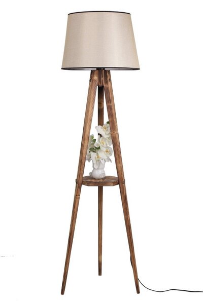 Подова лампа Sehbalı Tripod Yanık Lambader Pramit Açık Hasır Abajurlu Maro