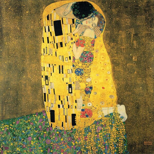 Репродукция на картина на Густав Климт , 50 x 50 cm The Kiss - Fedkolor