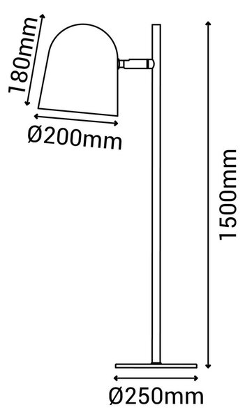 Бяла подова лампа , височина 150 cm Paris - SULION