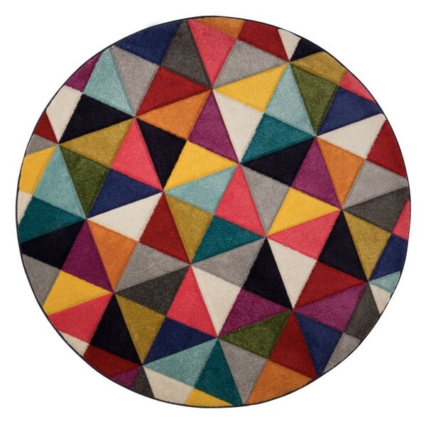 Килим Самба Мултиколор 160X160 см, кръгъл, Flair Rugs