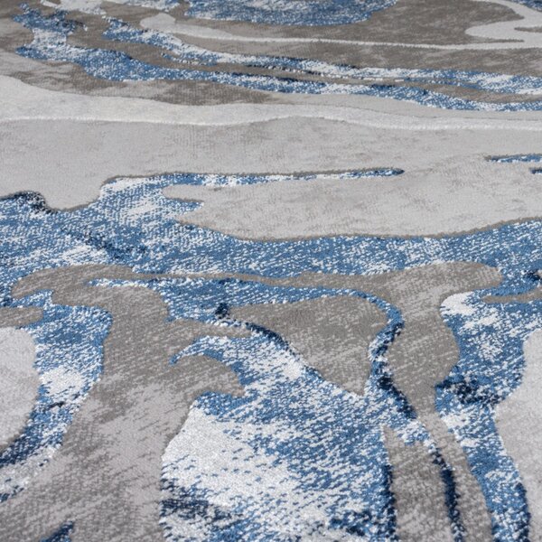 Килим с мраморен десен тъмносин 80X150 см, Flair Rugs