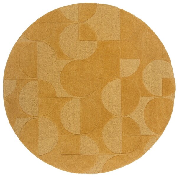 Килим Гиги Жълт Охра 160X160 см, кръгъл, Flair Rugs
