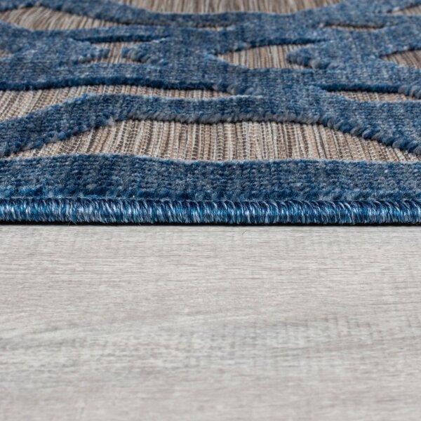 Килим Оро Син 160X160 см, кръгъл, Flair Rugs
