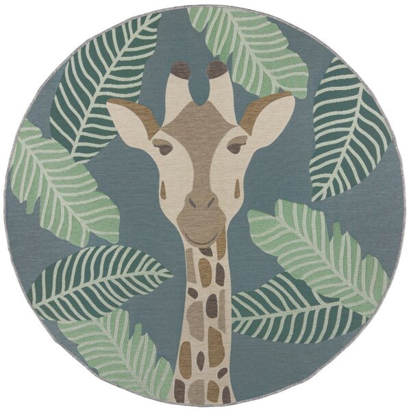 Килим Eric Giraffe Outdoor Natural 160X160 см, кръгъл, Flair Rugs