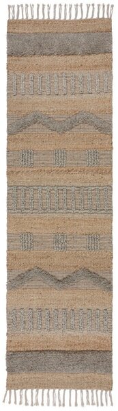 Пътека Медина от естествен юта/сива 60X230 см, Flair Rugs