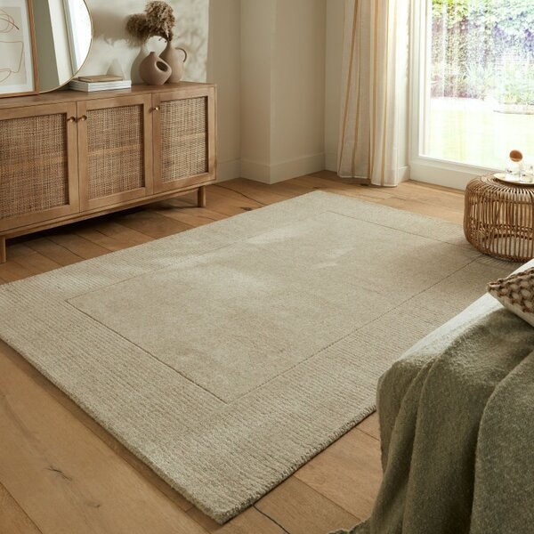 Килим с текстурирана вълнена рамка натурален 120X170 см, Flair Rugs