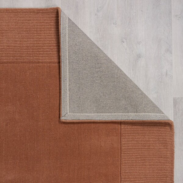 Килим с текстурирана вълнена рамка оранжев 120X170 см, Flair Rugs