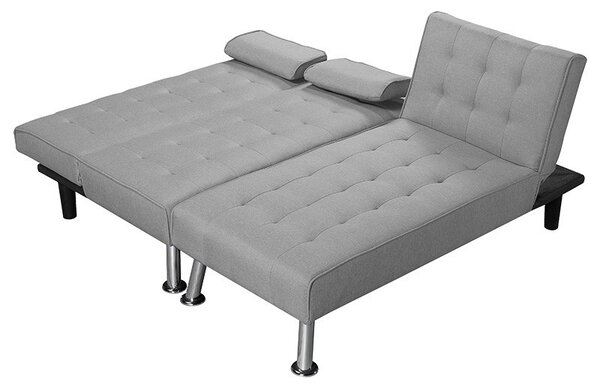 Разтегателен ъглов диван ляв ъгъл Brisk текстил сив 200x146x75 см