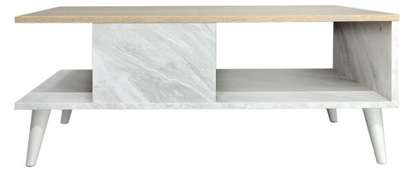 Масичка за кафе Мозес цвят сонома - вид бяла мрамор 90x54x37.5см
