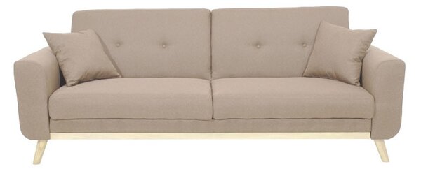 Разтегателен диван Кармело - текстил в бежов цвят 214x80x86 см