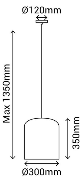 Висяща лампа от ратан, височина 135 cm Babel - SULION