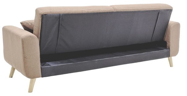 Разтегателен диван Кармело - текстил в бежов цвят 214x80x86 см