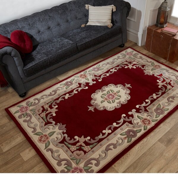 Червен вълнен килим , 75 x 150 cm Aubusson - Flair Rugs