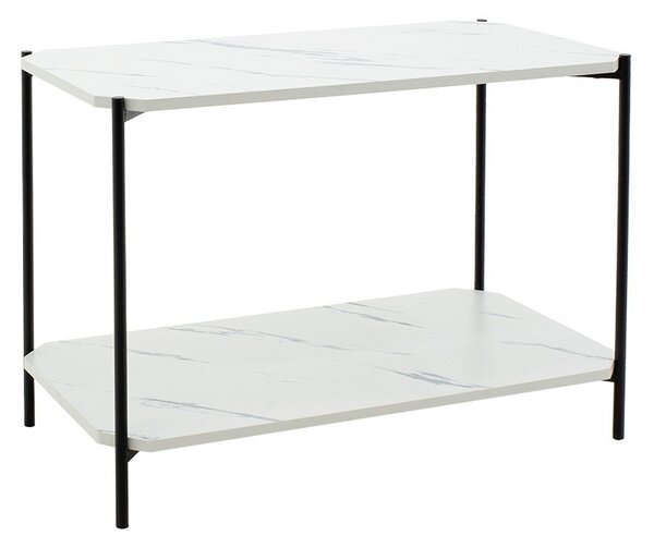 Масичка за кафе Mara MDF бял мраморен вид - черен 80x40x55см