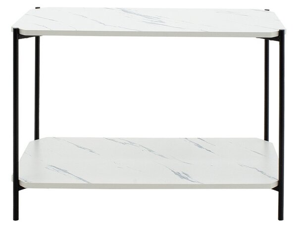 Масичка за кафе Mara MDF бял мраморен вид - черен 80x40x55см
