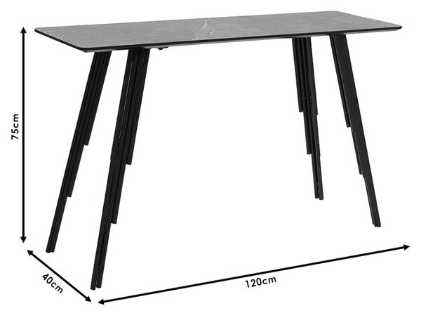 Конзола Lifo МДФ тъмен сив бетон - черен 120x40x75см