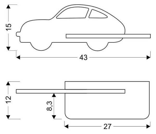 Детска лампа в цвят мента Car - Candellux Lighting