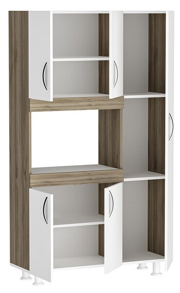 Кухненски шкаф Дефне бял - цвят орех 89x37.5x160см