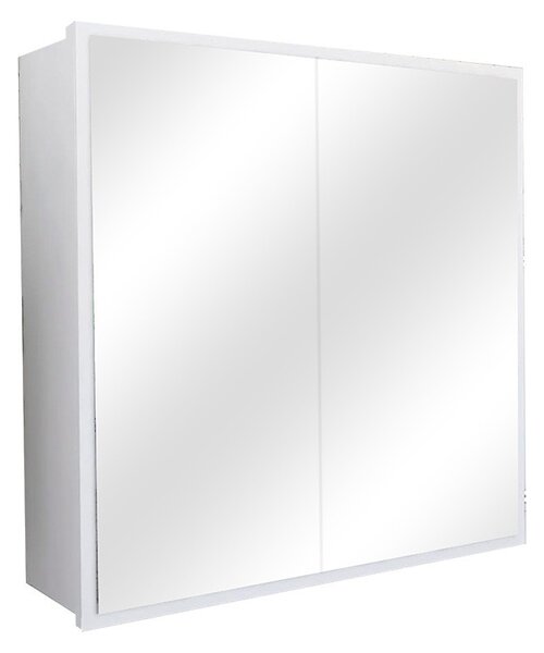 Шкаф за баня Поляна с огледало бял 70x17x70см