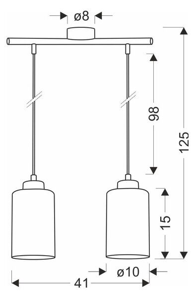 Черна висяща лампа със стъклен абажур ø 10 cm Aspra - Candellux Lighting