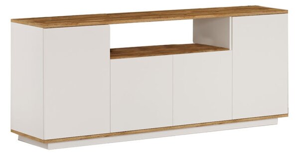 Конзола Placefol от меламин бял - цвят естествено дърво 180x44.5x75см