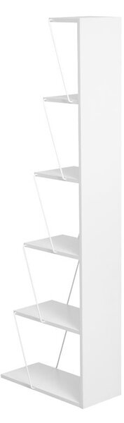 Мини библиотека Тарс бяла 50x22x150см