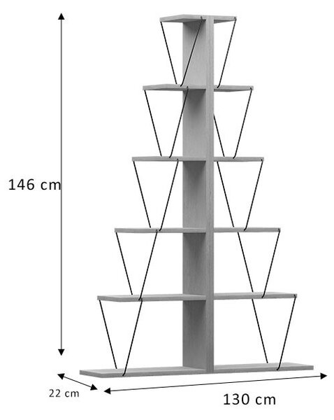 Мини библиотека Тарс бяла 130x22x146см