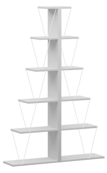 Мини библиотека Тарс бяла 130x22x146см