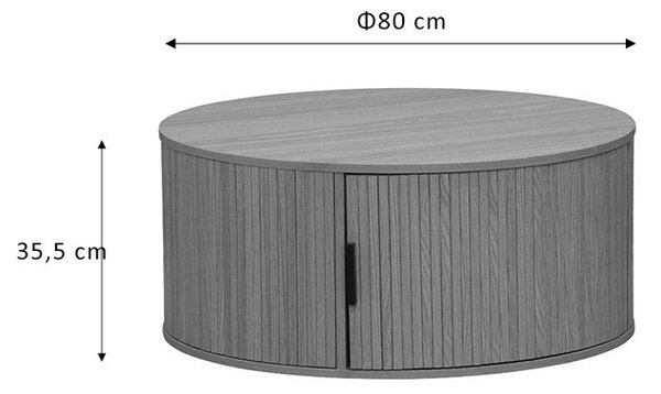 Масичка за кафе Сканди MDF цвят естествено дърво D80x35.5см