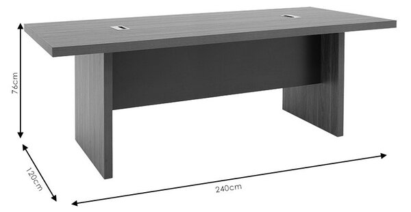 Конферентна маса Оскар 5см орех - антрацит 240x120x76см