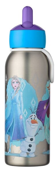 Детска бутилка от неръждаема стомана в сребрист цвят 350 ml Frozen 2 – Mepal