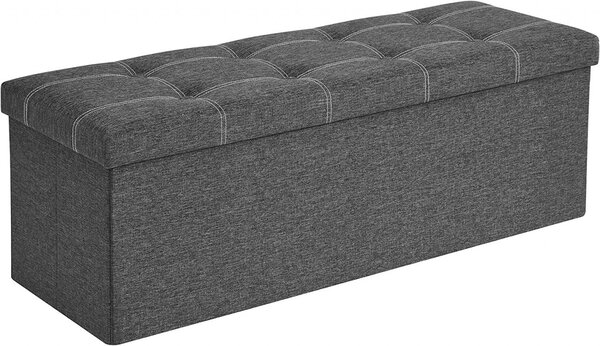Пейка с кутия за съхранение за антре, Songmics, Светлосив, 110x38x38 см