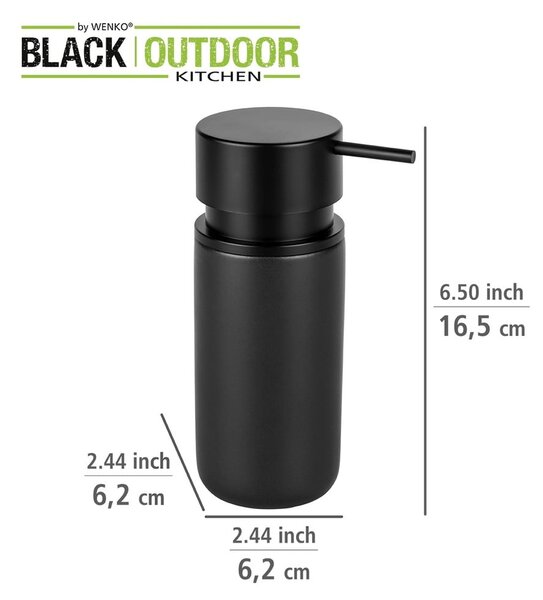 Черен керамичен дозатор за сапун Black Outdoor Kitchen Silo - Wenko