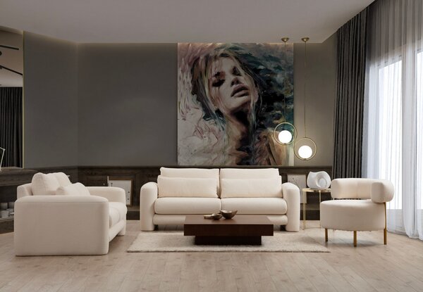 Диван за 2 места Ламия Бежов 185x80 см
