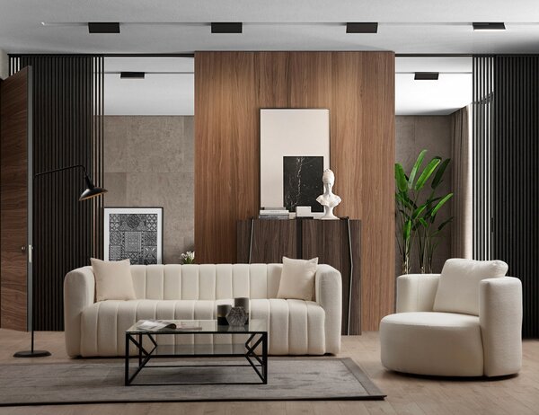 Диван за 3 места Сана Крем 230x80 см