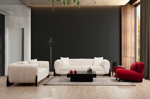 Диван за 3 места Дина Крем 255x75 см