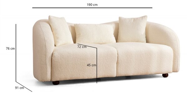 Диван за 2 места Хани Беж 195x80 см