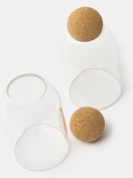 Sinsay - Буркани за храна с коркова капачка 2 pack - clear