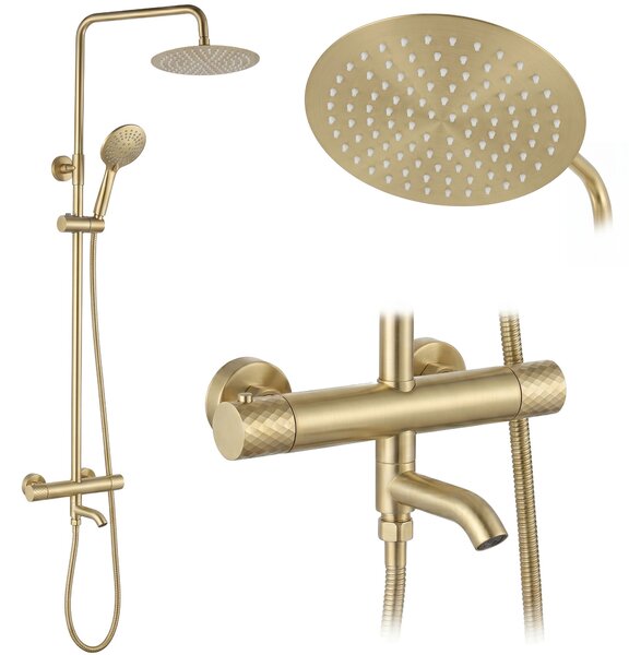 Душ система с Термостат Rea Lungo Diamond Gold Brush