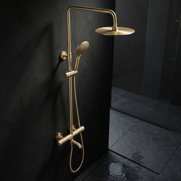 Душ система с Термостат Rea Lungo Diamond Gold Brush