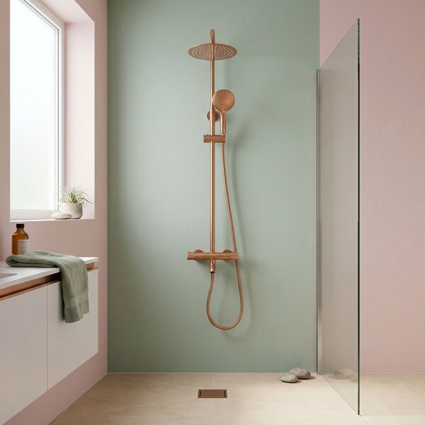 Душ система с Термостат Rea Lungo Diamond Copper Brush