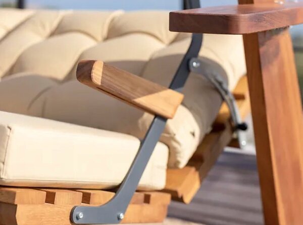 Градински люлеещ се стол с 3 места Sia 2400 Бежов 236x190x175 см