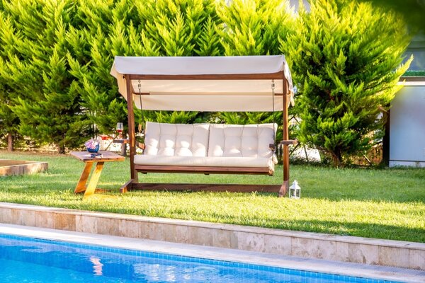 Градински люлеещ се стол с 3 места Viva 2400 Бежов 237x100x175 см
