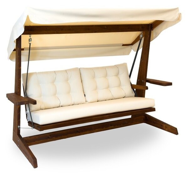 Градински люлеещ се стол с 3 места Viva 2400 Бежов 237x100x175 см