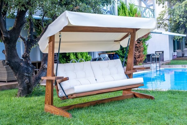 Градински люлеещ се стол с 3 места Viva 2400 Бежов 237x100x175 см